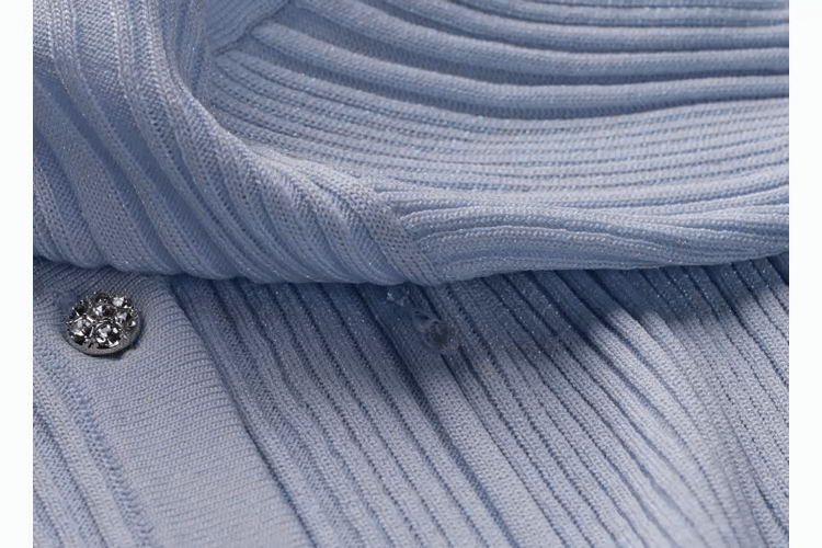Sky Blue Ribbed Knit Ruffle Hem Skirt Co-Ord