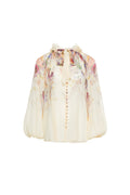 Monet's Garden Vintage Floral Co‑ord, Long Sleeve Blouse & Mermaid Skirt Two‑Piece Outfit