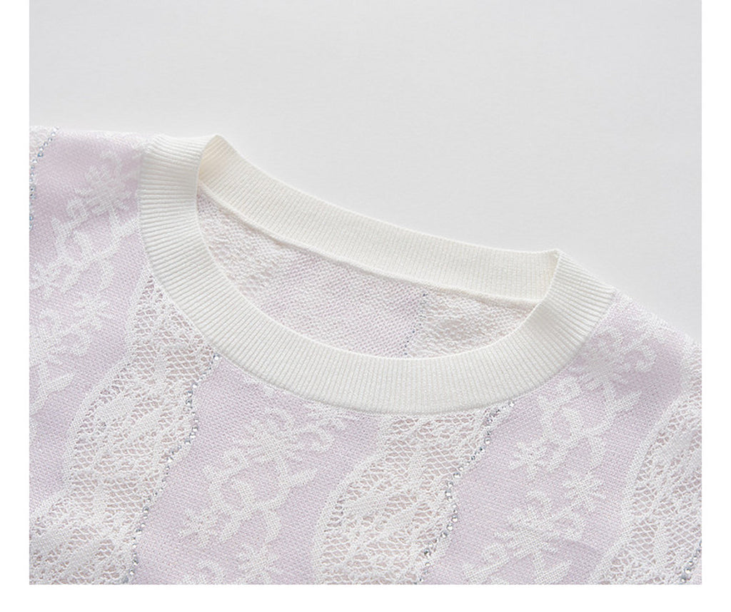 Lilac Violet Crew Neck Knit A-line Co-Ord