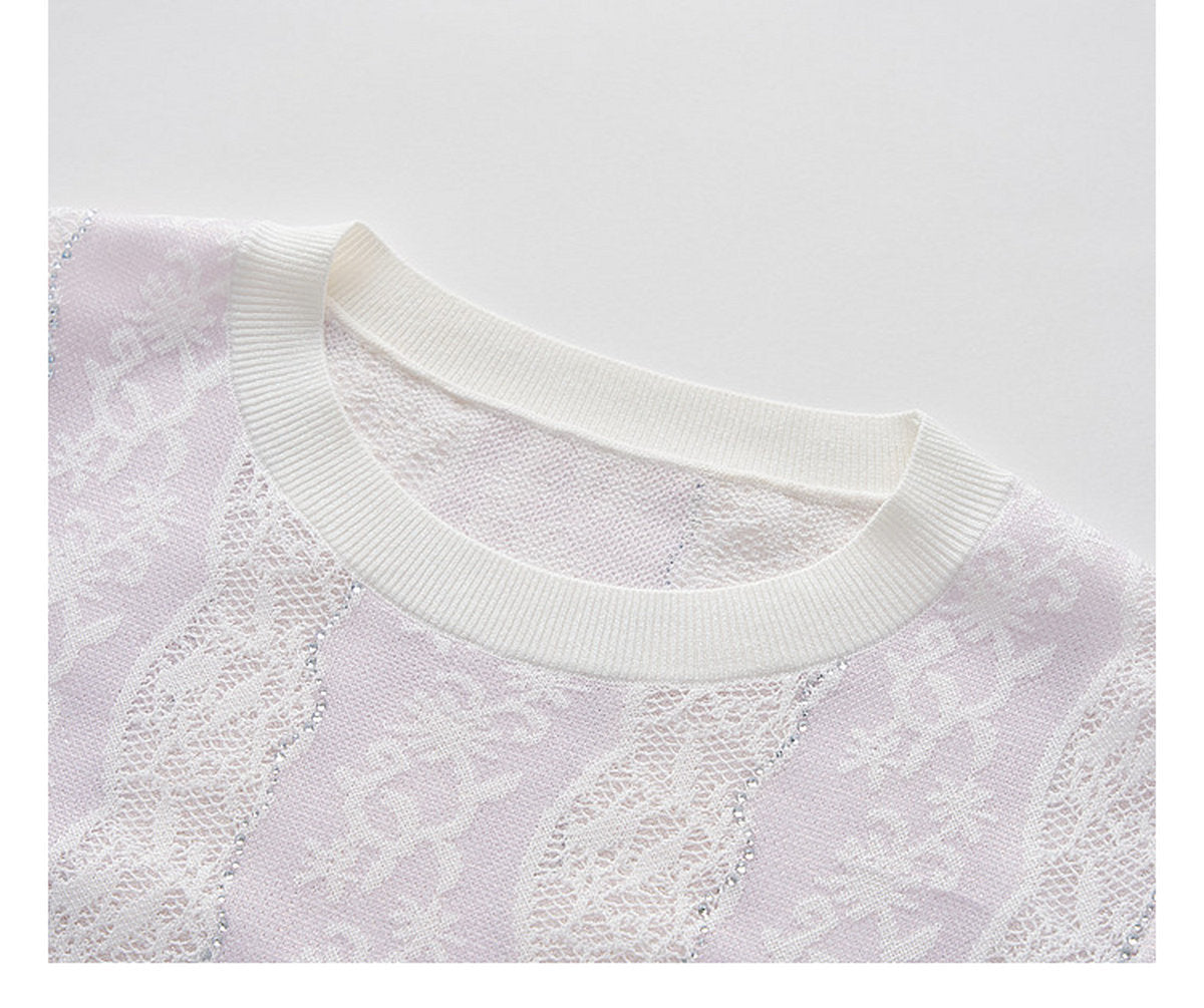 Lilac Violet Crew Neck Knit A-line Co-Ord