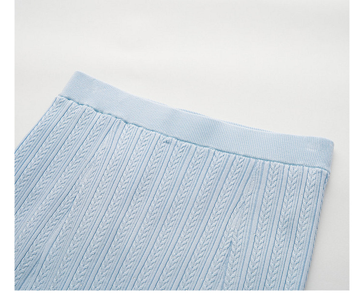 Delphinium Short-Sleeve Gradient Mesh Knit Mermaid Co-Ord