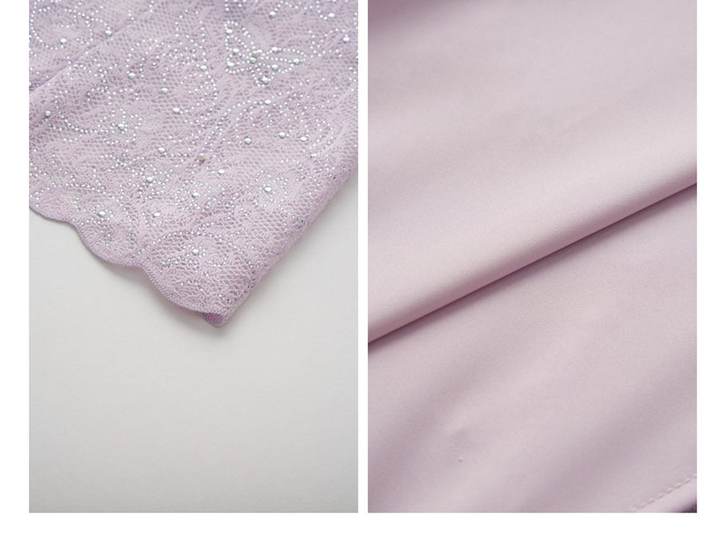 Lavernder Haze Iridescrnt Lace Peplum Mermaid Co-Ord