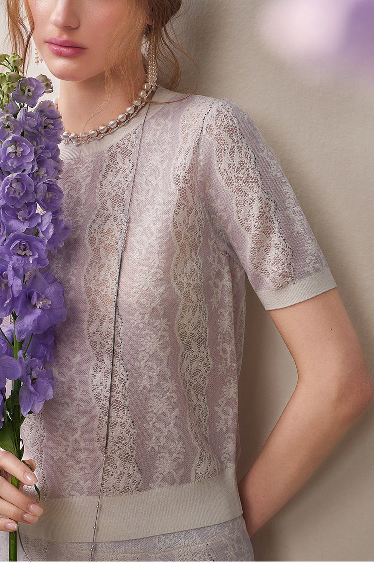 Lilac Violet Crew Neck Knit A-line Co-Ord