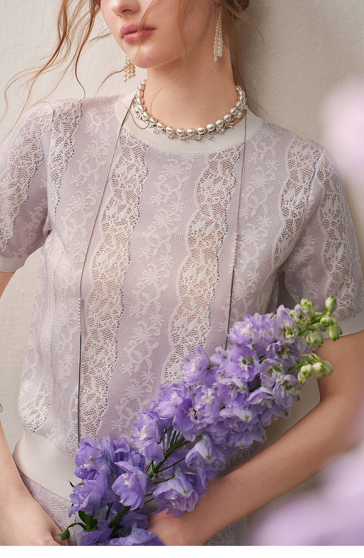 Lilac Violet Crew Neck Knit A-line Co-Ord