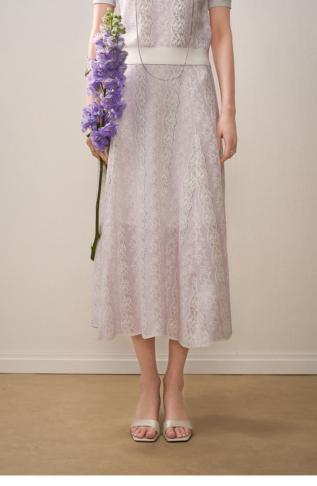 Lilac Violet Crew Neck Knit A-line Co-Ord