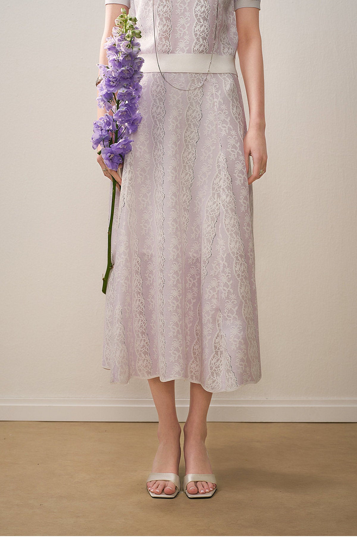 Lilac Violet Crew Neck Knit A-line Co-Ord