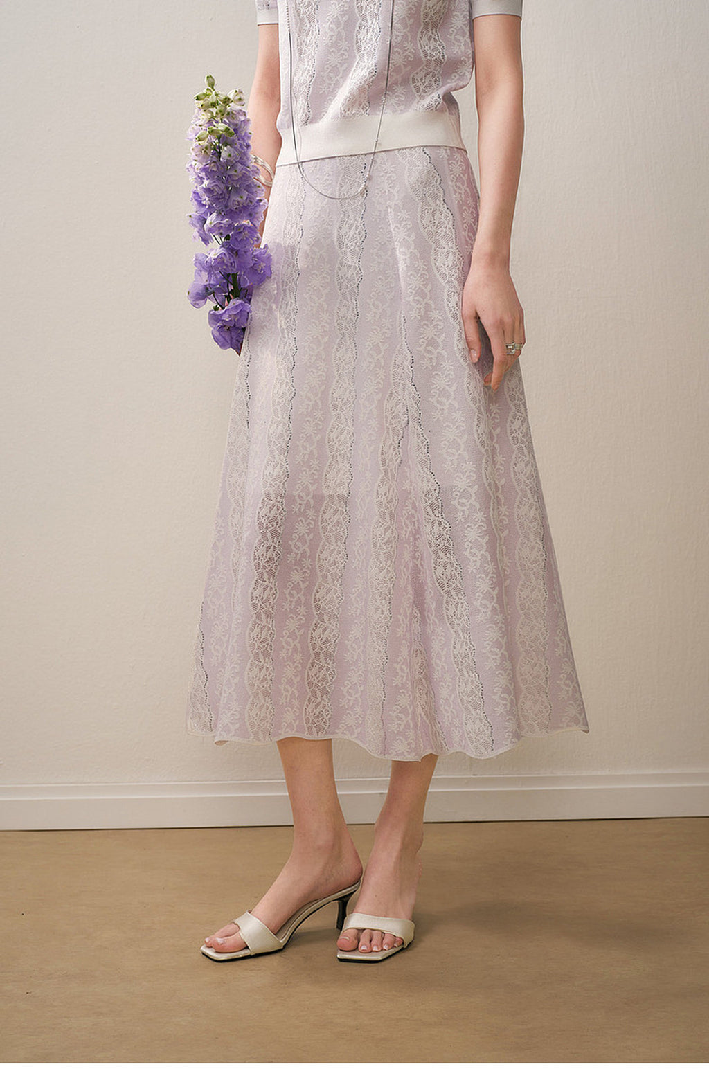 Lilac Violet Crew Neck Knit A-line Co-Ord