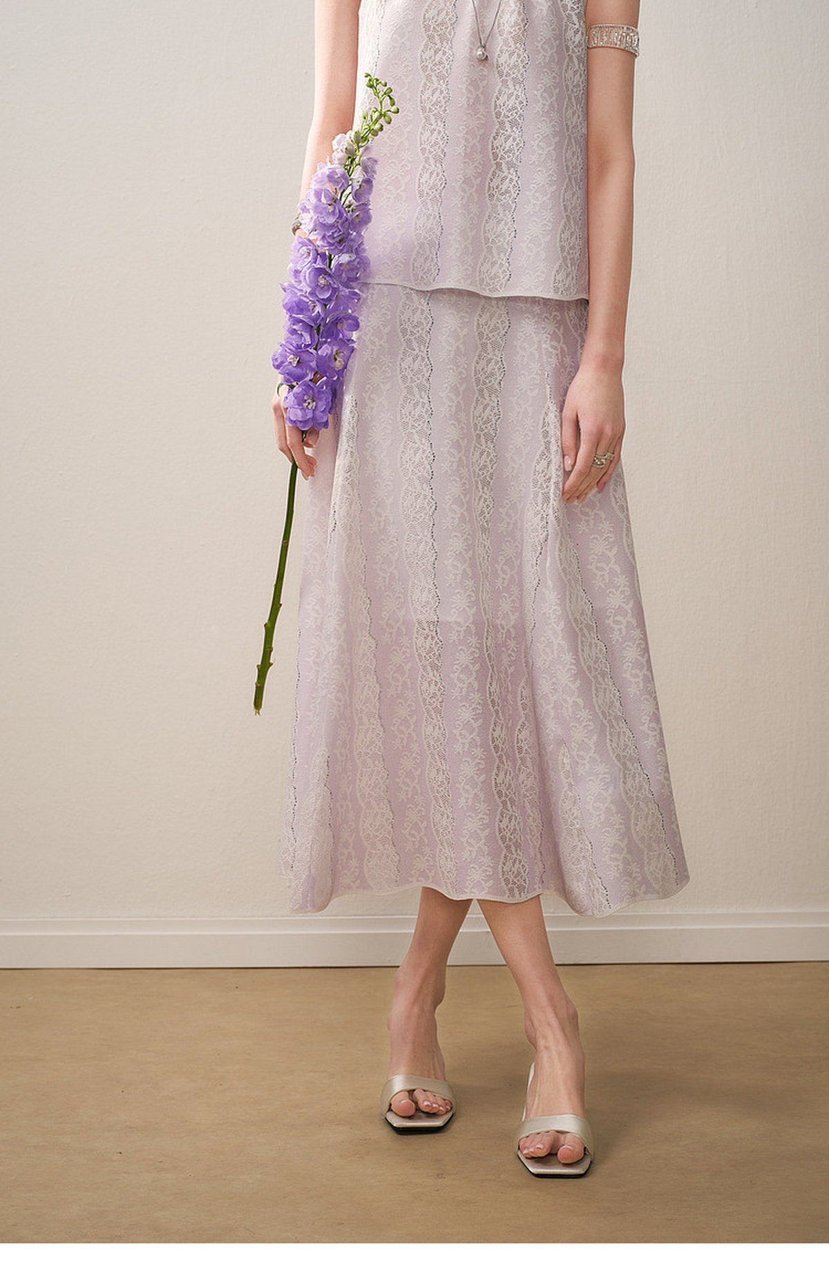 Lilac Mist Lace Halter Knit Co-Ord