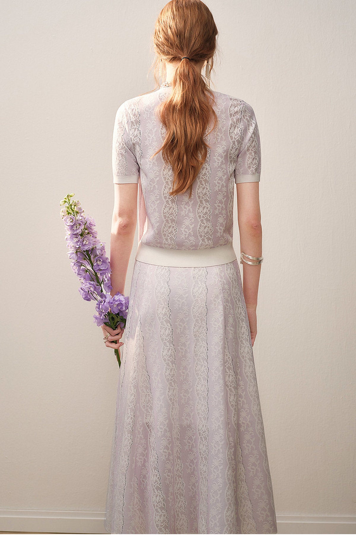 Lilac Violet Crew Neck Knit A-line Co-Ord