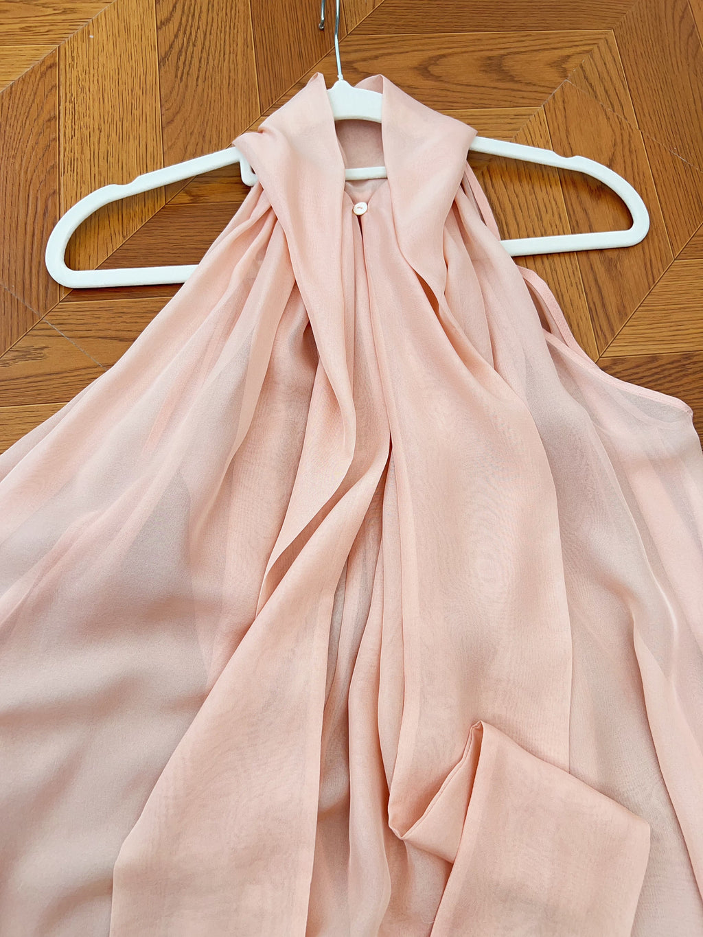Blush Pink Satin Slip Midi Dress