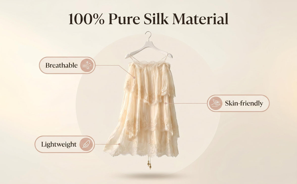 Cream Apricot Tiered Lace Irregular Ruffle Mini Dress