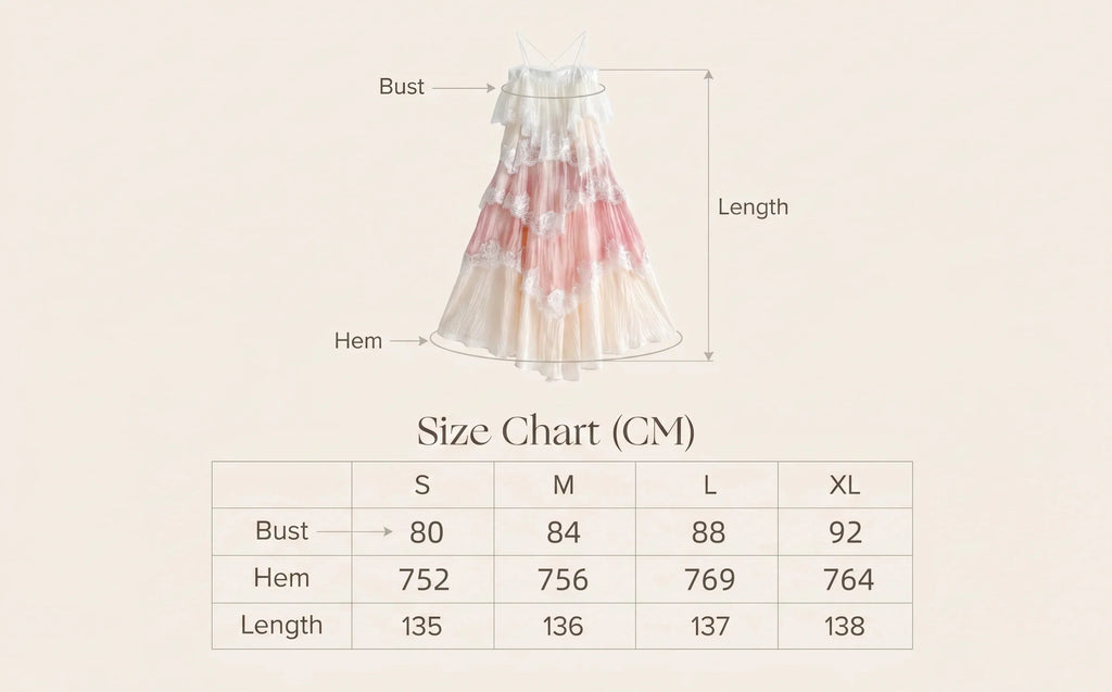 Gradient Pink Tiered Lace Maxi Dress