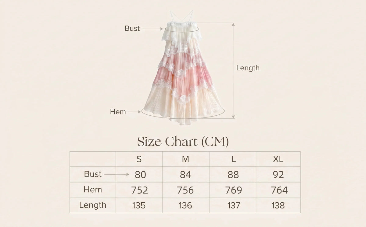 Gradient Pink Tiered Lace Maxi Dress
