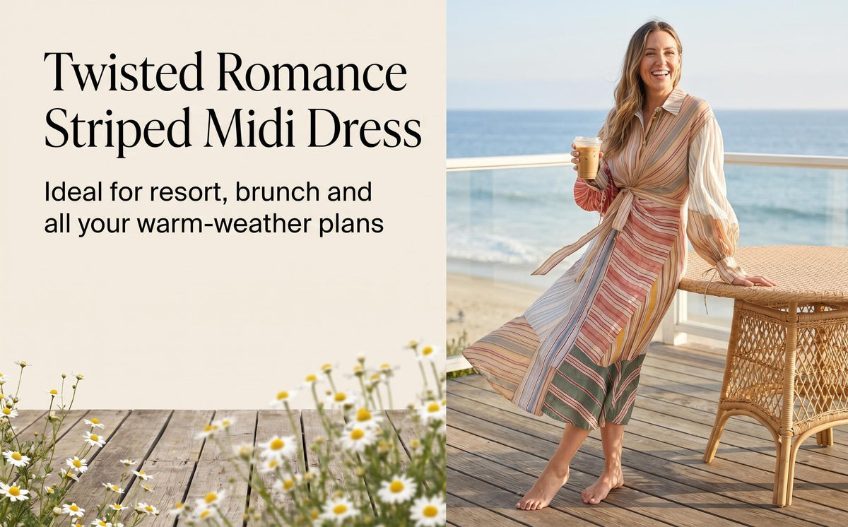Rebellion Striped Midi Dress in Spliced Stripes