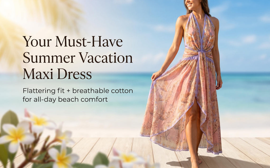 The Indra Plunge Halter Maxi Dress in Pink Scarf Floral