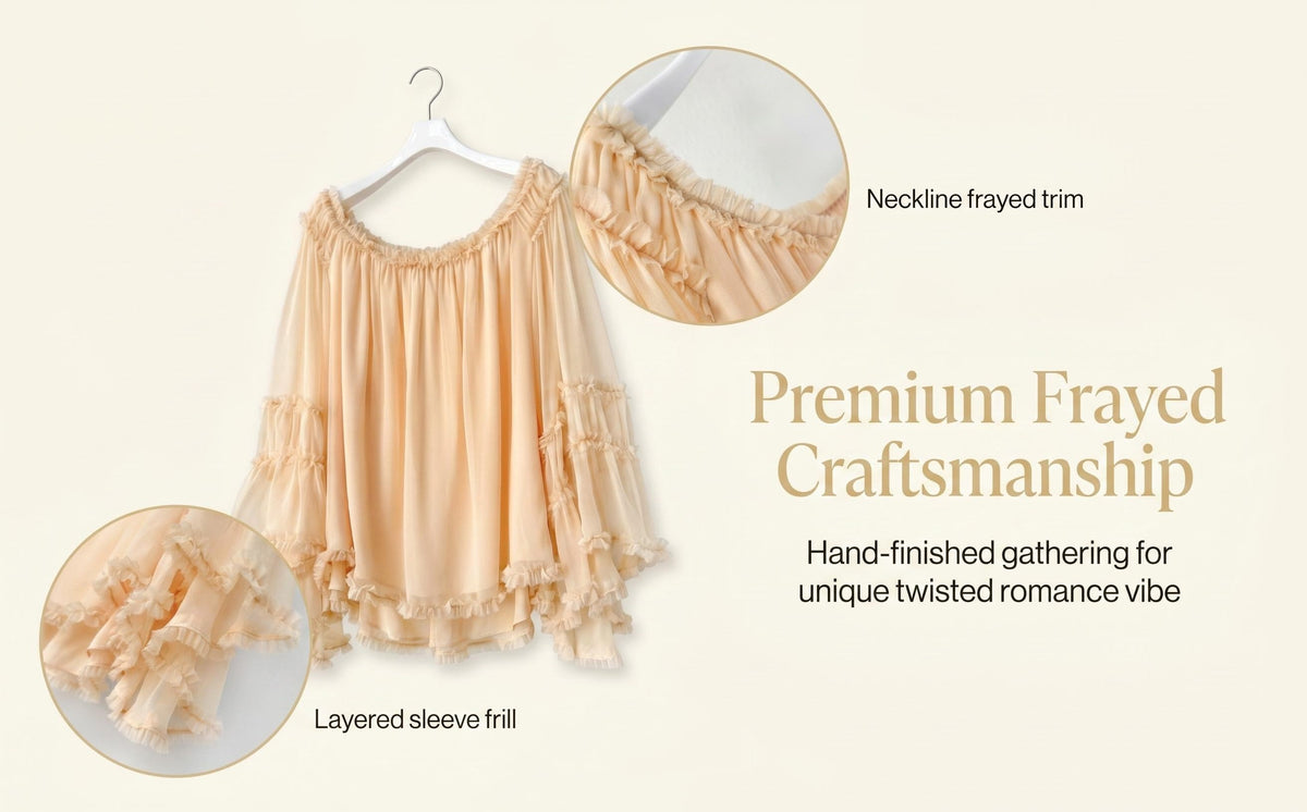 The Rebellion Fray Flutter Blouse in CreamThe Rebellion Fray Flutter Blouse in Cream