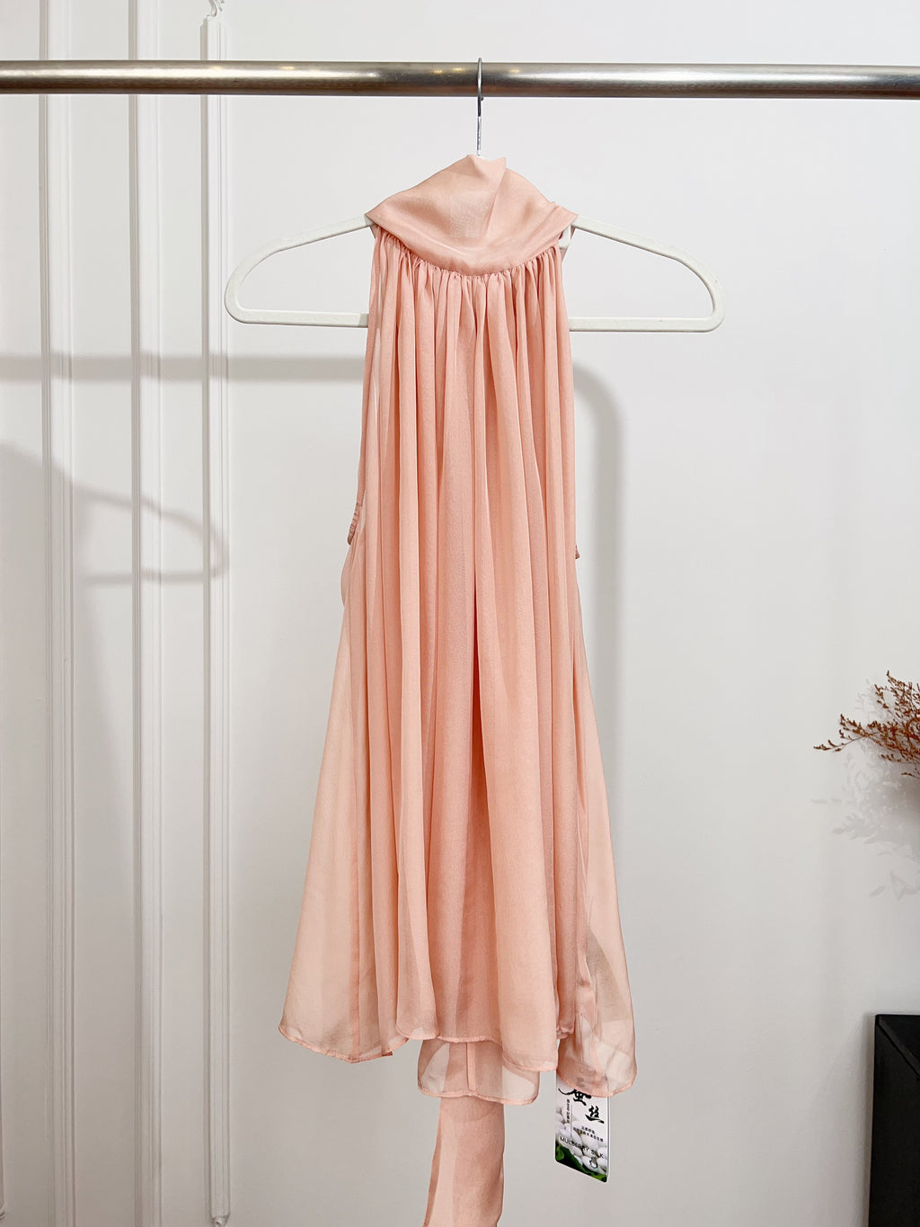 Blush Pink Satin Slip Midi Dress