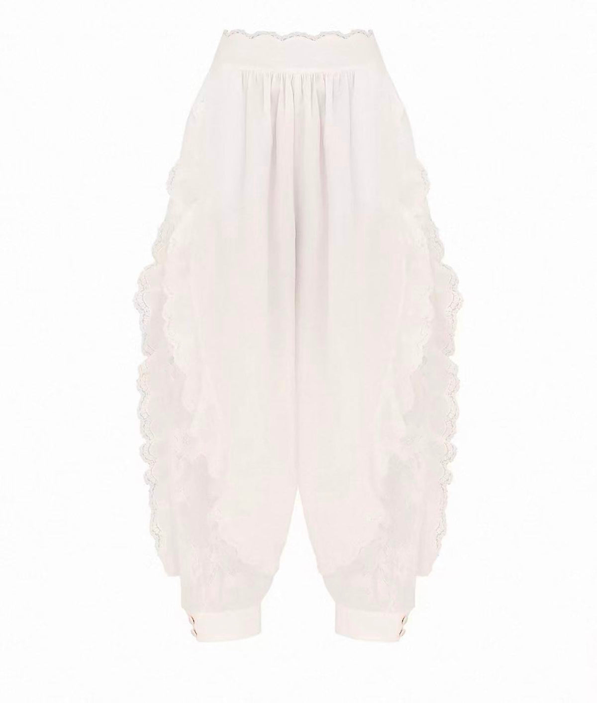 Ivory Lace Ruffle Two Piece Set