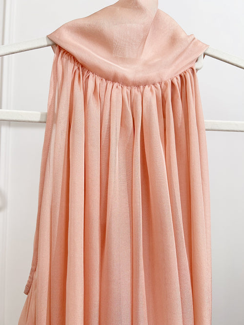 Blush Pink Satin Slip Midi Dress
