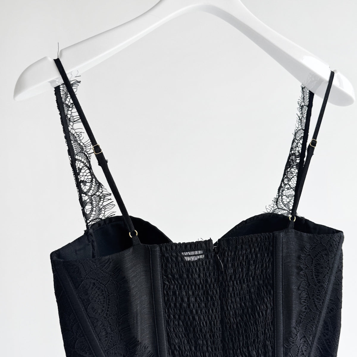 Lace Trim Linen Silk Slip Long Dress