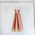 Lace Trim Linen Silk Slip Long Dress