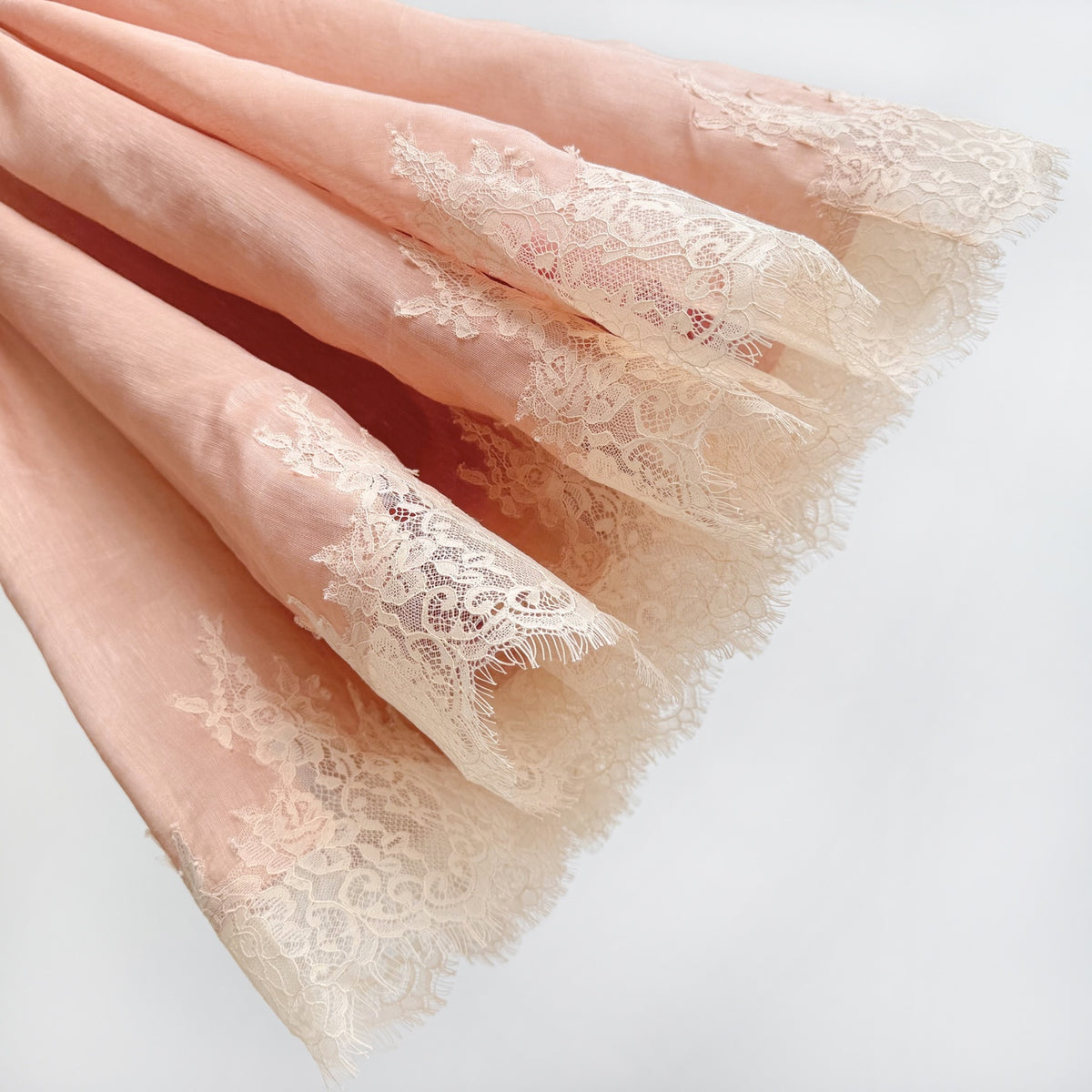 Lace Trim Linen Silk Slip Long Dress