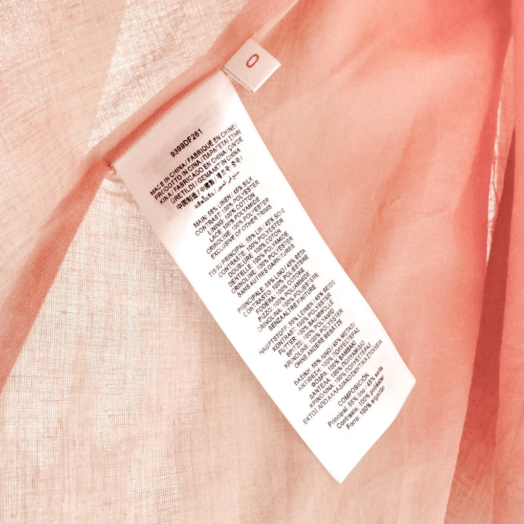Lace Trim Linen Silk Slip Long Dress