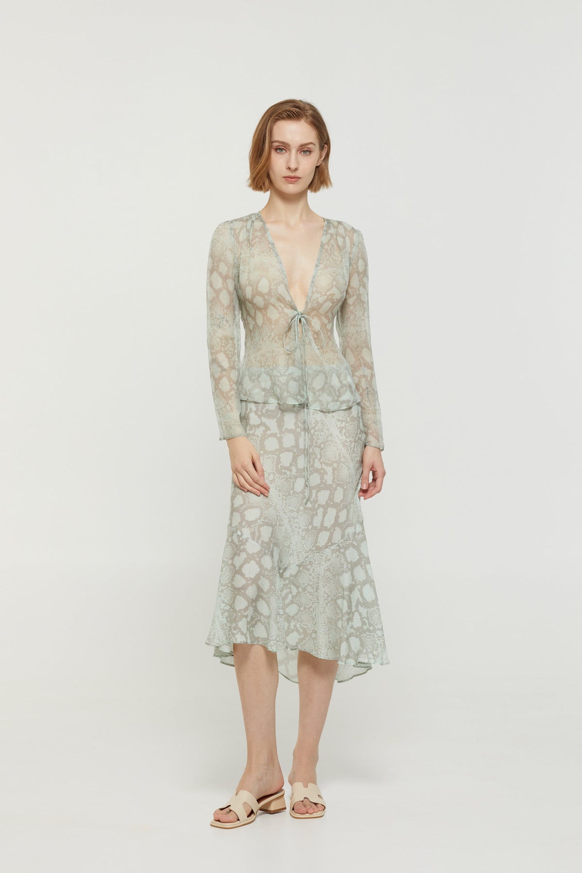 The Carmen Light Blue Caidigan Skirt Two Piece Set