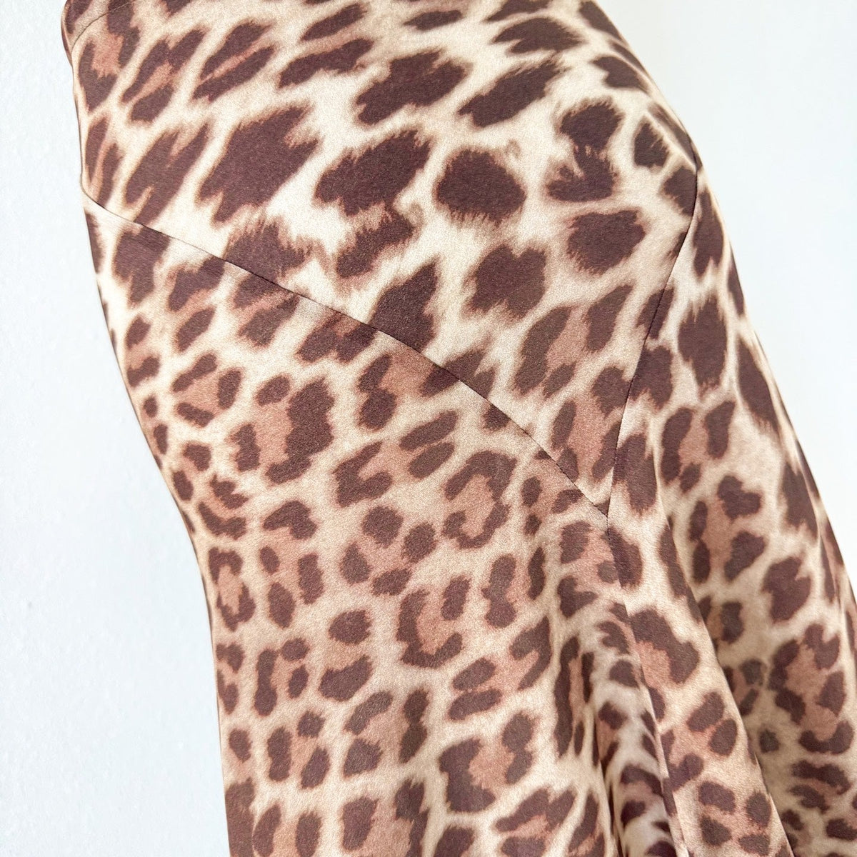 Brown Leopard Print V neck Two Piece Maxi Dress