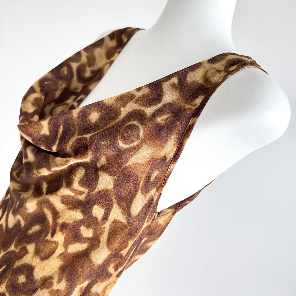 Vintage Leopard Print Ruffle Dress