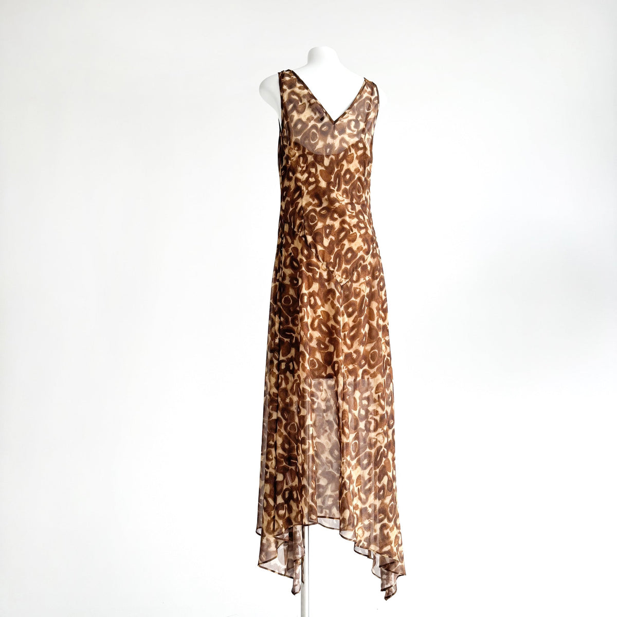 Vintage Leopard Print Ruffle Dress