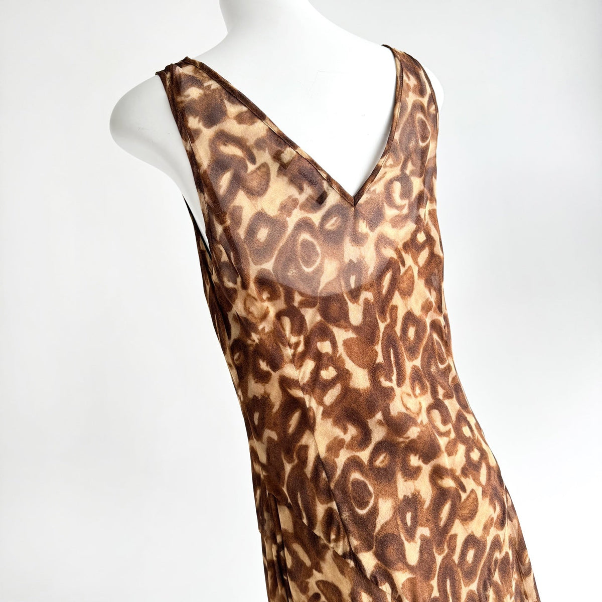 Vintage Leopard Print Ruffle Dress