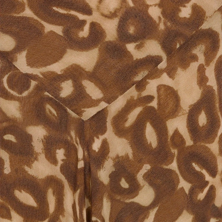 Vintage Leopard Print Ruffle Dress