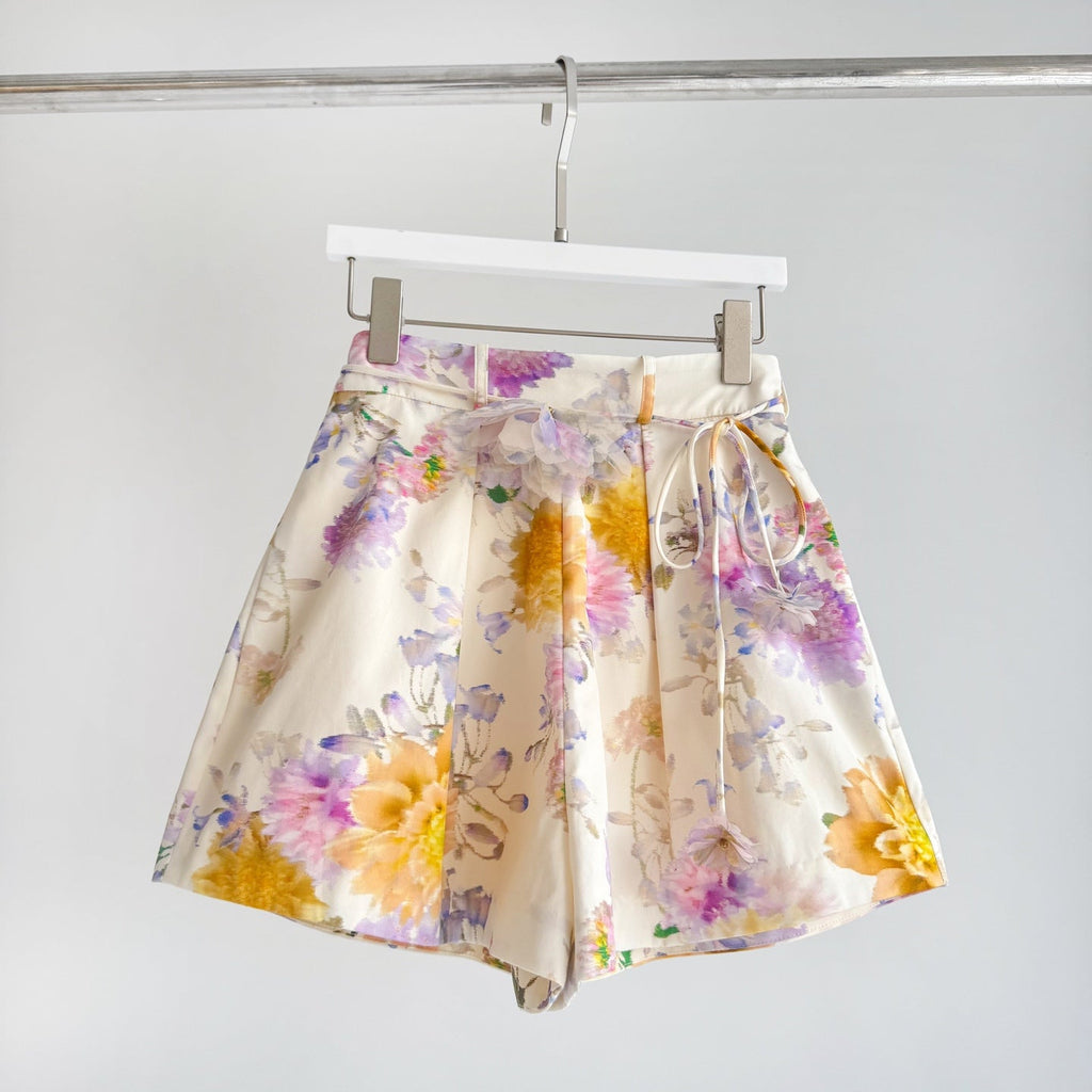 Ruffle Billow Blouse and Shorts Two-Piece Set in Cream Dahlia Collection  Kindred Spirit.
