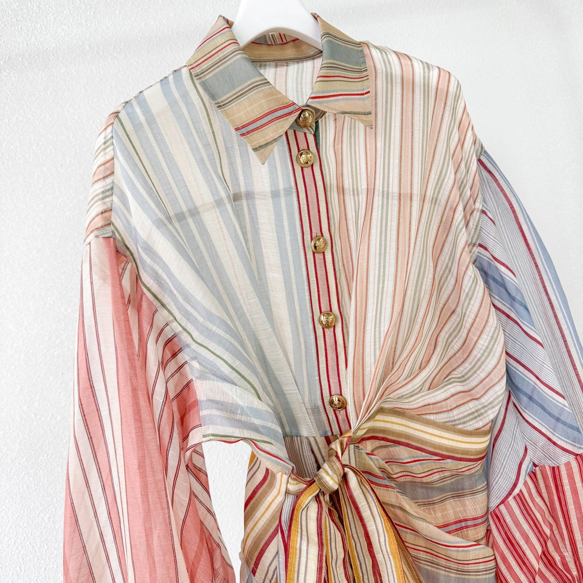 Rebellion Striped Mini Dress in Spliced Stripes