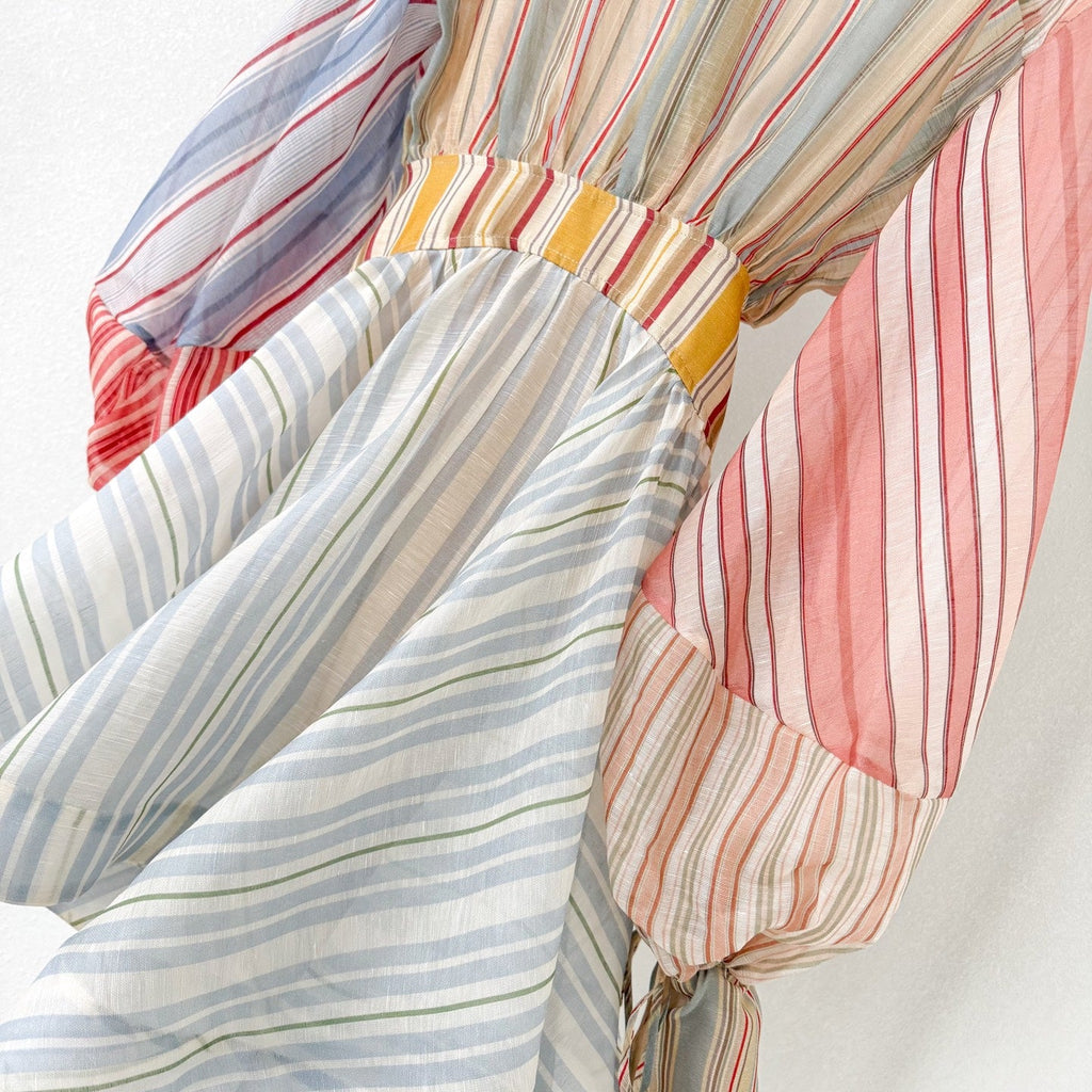 Rebellion Striped Mini Dress in Spliced Stripes