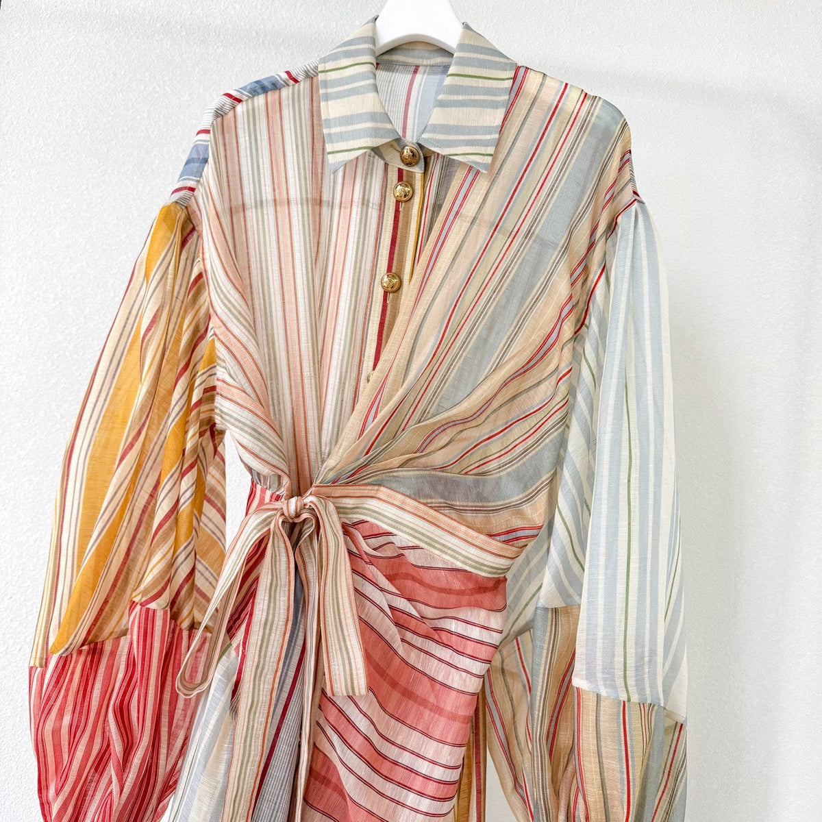 Rebellion Striped Midi Dress in Spliced Stripes