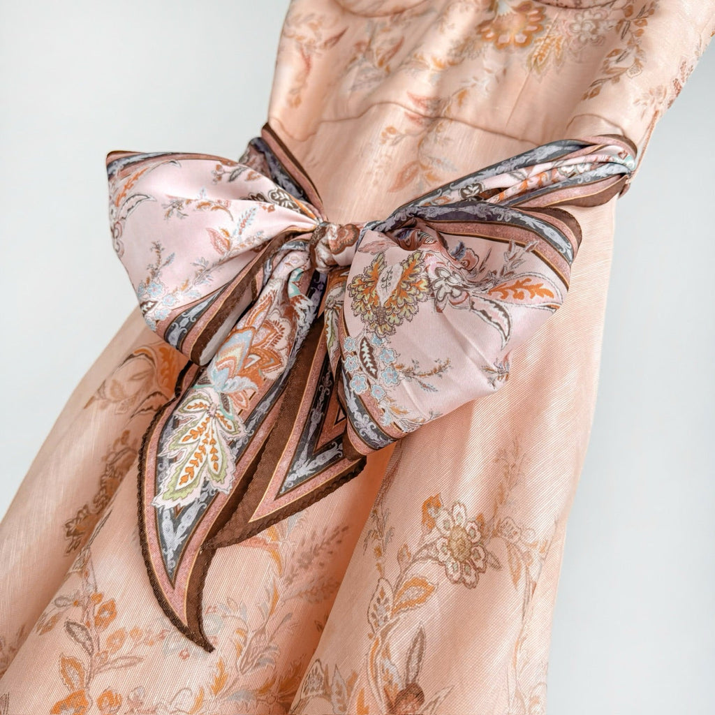 The Alchemy Structured Midi Dress in Pink Paisley