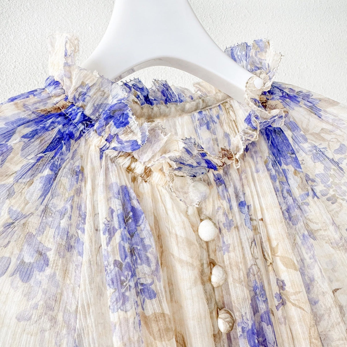 Indigo Wisteria Print Mini Dress with Camisole Liner Two-Piece Set
