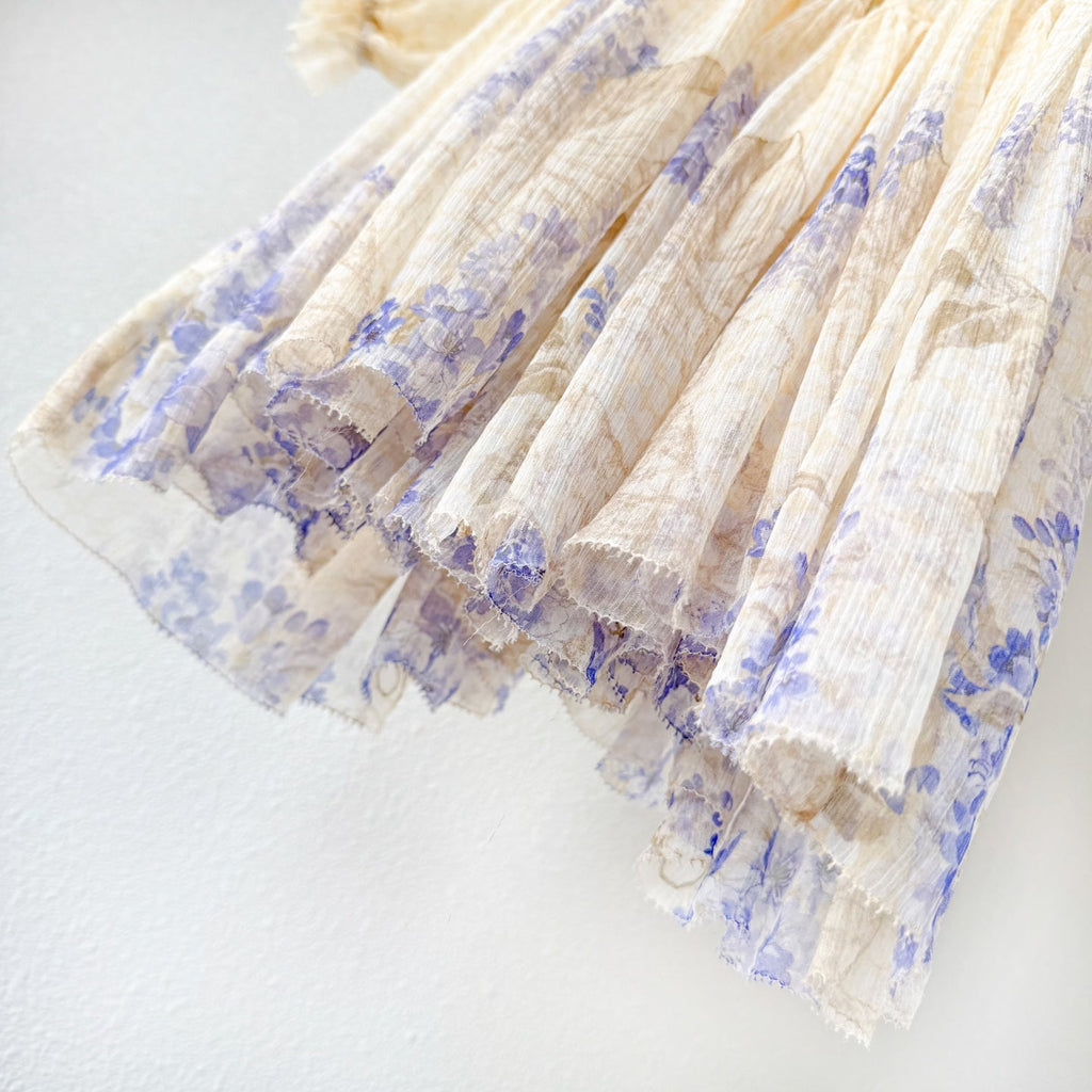 Indigo Wisteria Print Mini Dress with Camisole Liner Two-Piece Set