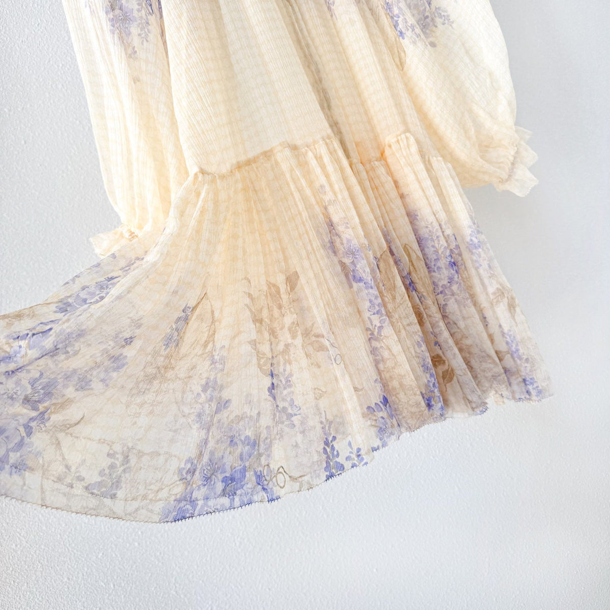 Indigo Wisteria Print Mini Dress with Camisole Liner Two-Piece Set