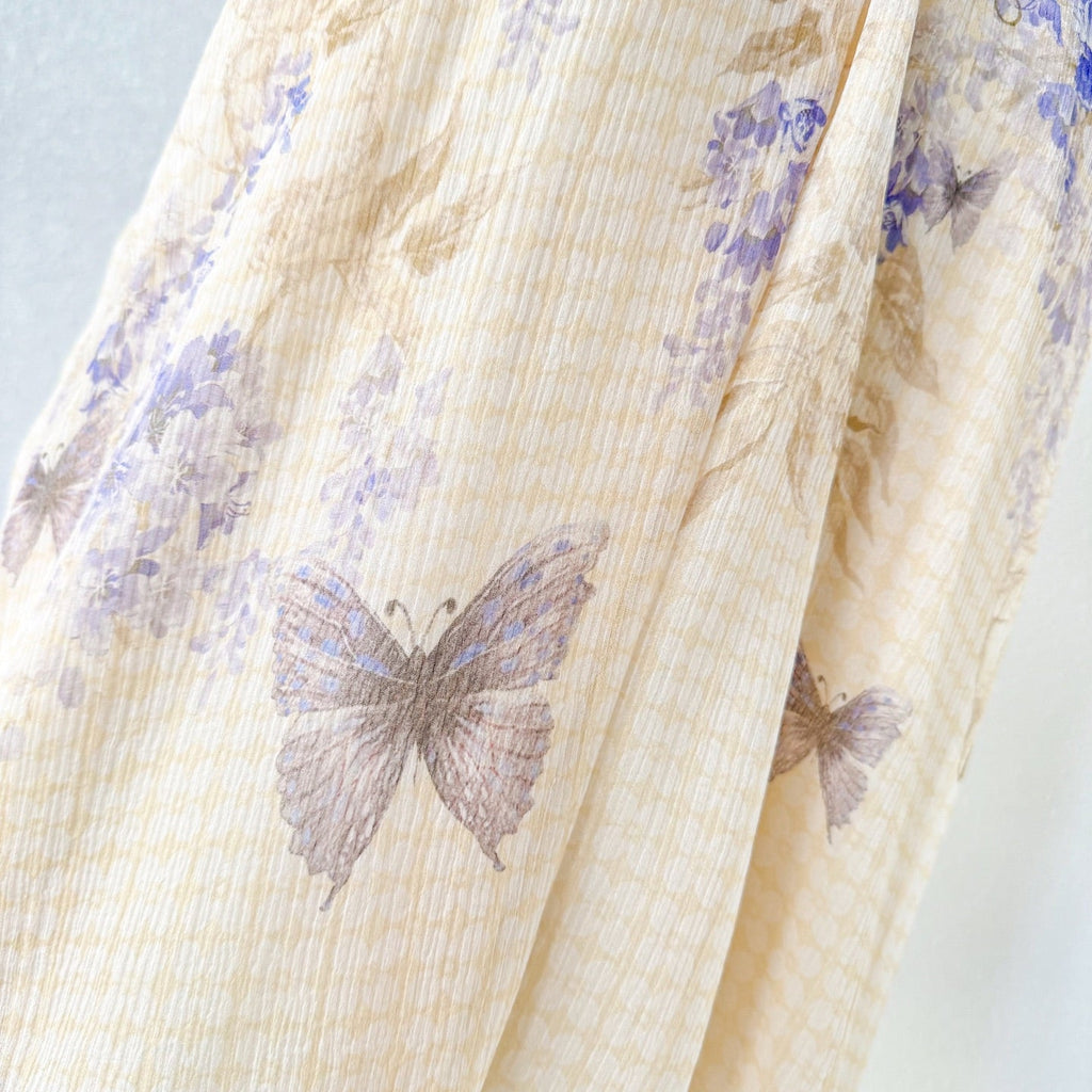 Indigo Wisteria Print Halter Neck Sleeveless Blouse