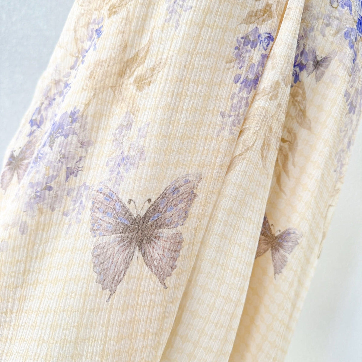 Indigo Wisteria Print Halter Neck Sleeveless Blouse
