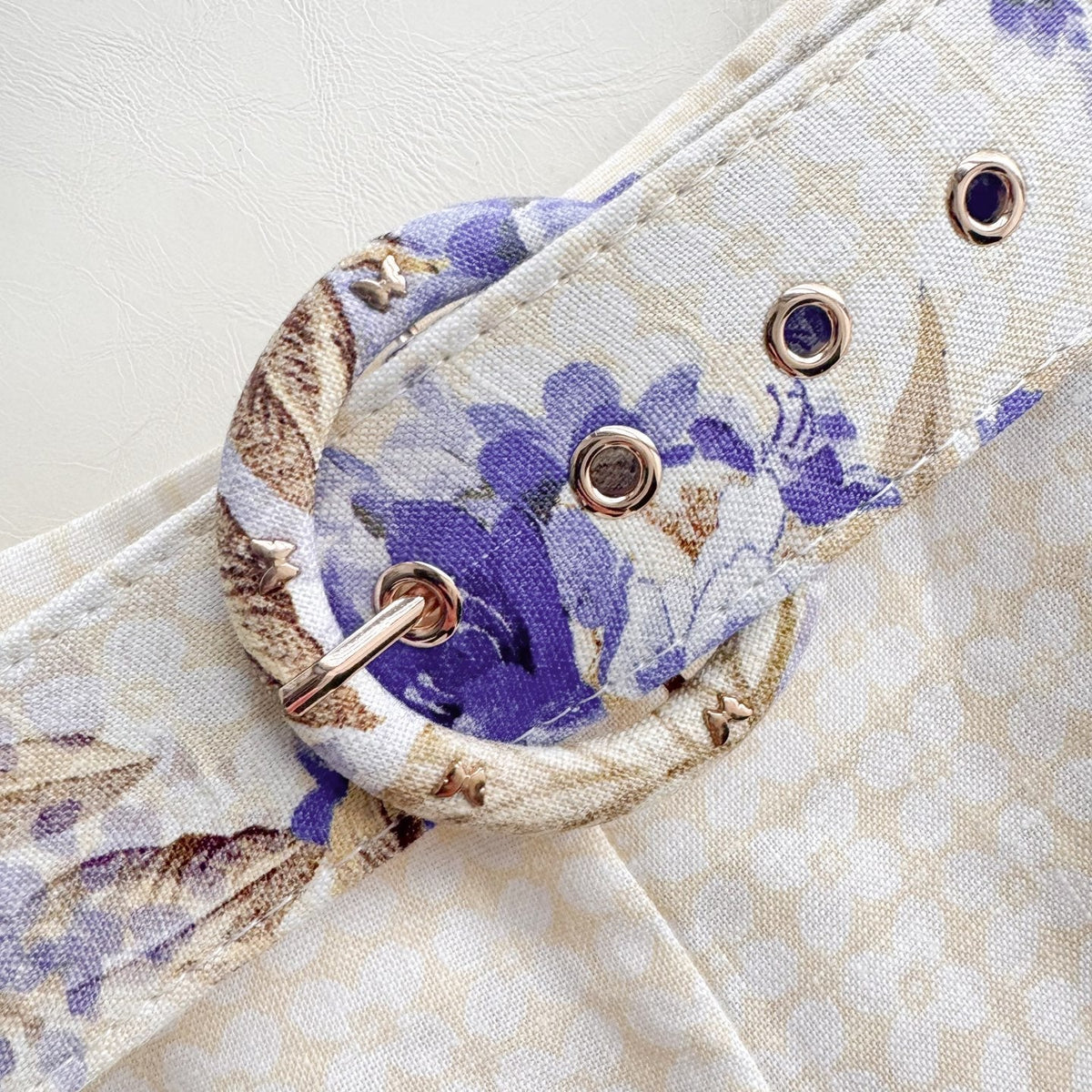 Indigo Wisteria Print High Rise Wide Leg Shorts