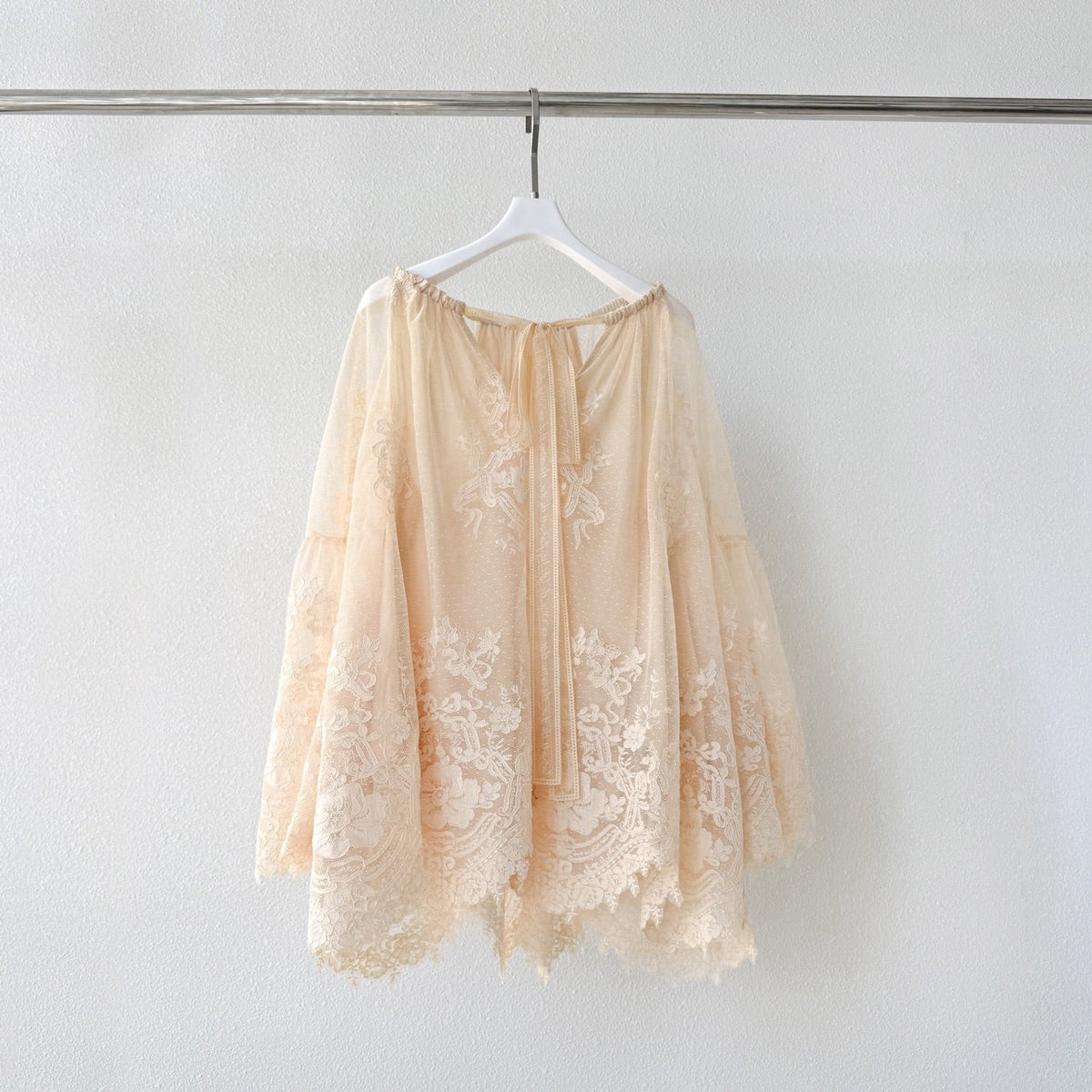 The Hypnotic Tiered Lace Blouse in Cream