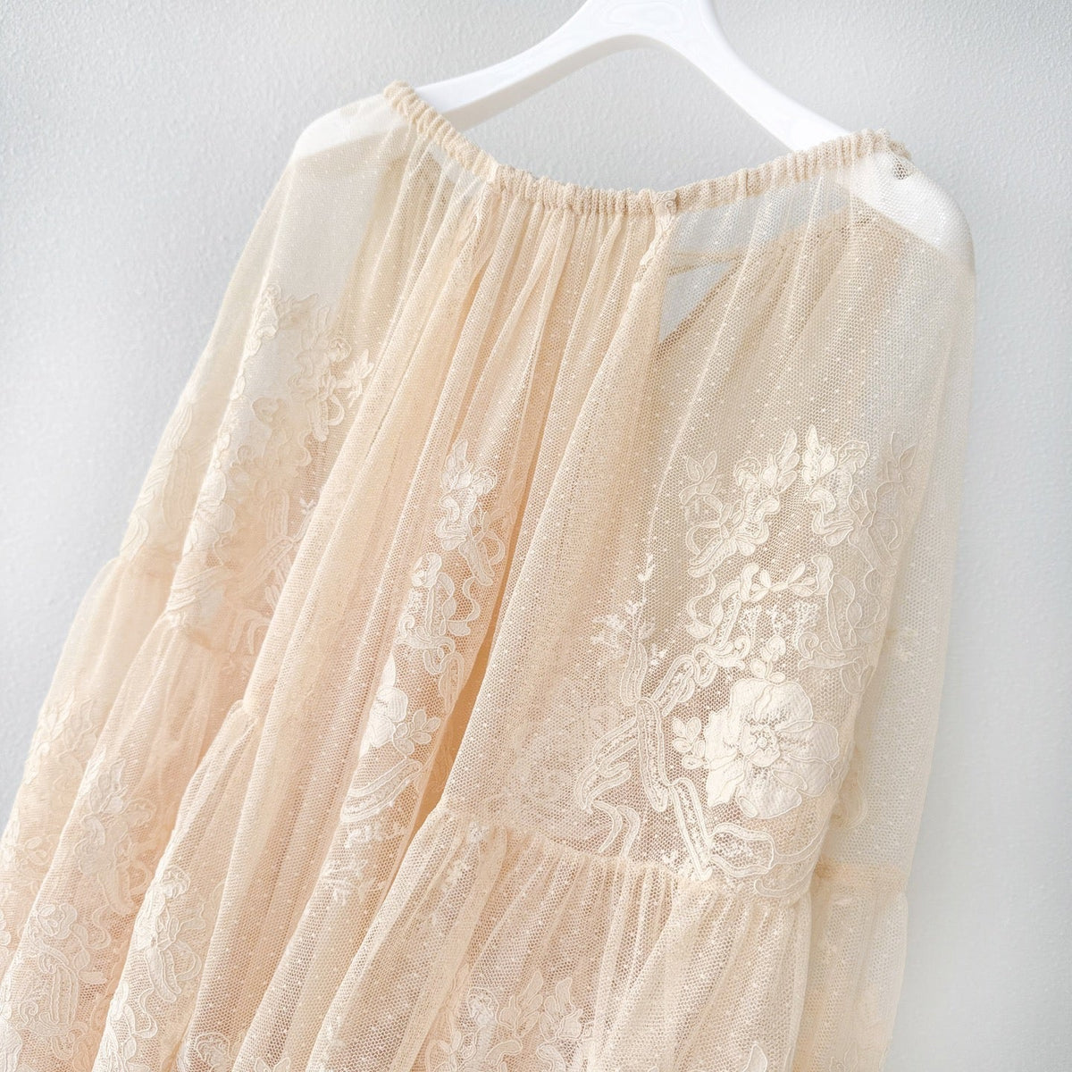 The Hypnotic Tiered Lace Blouse in Cream