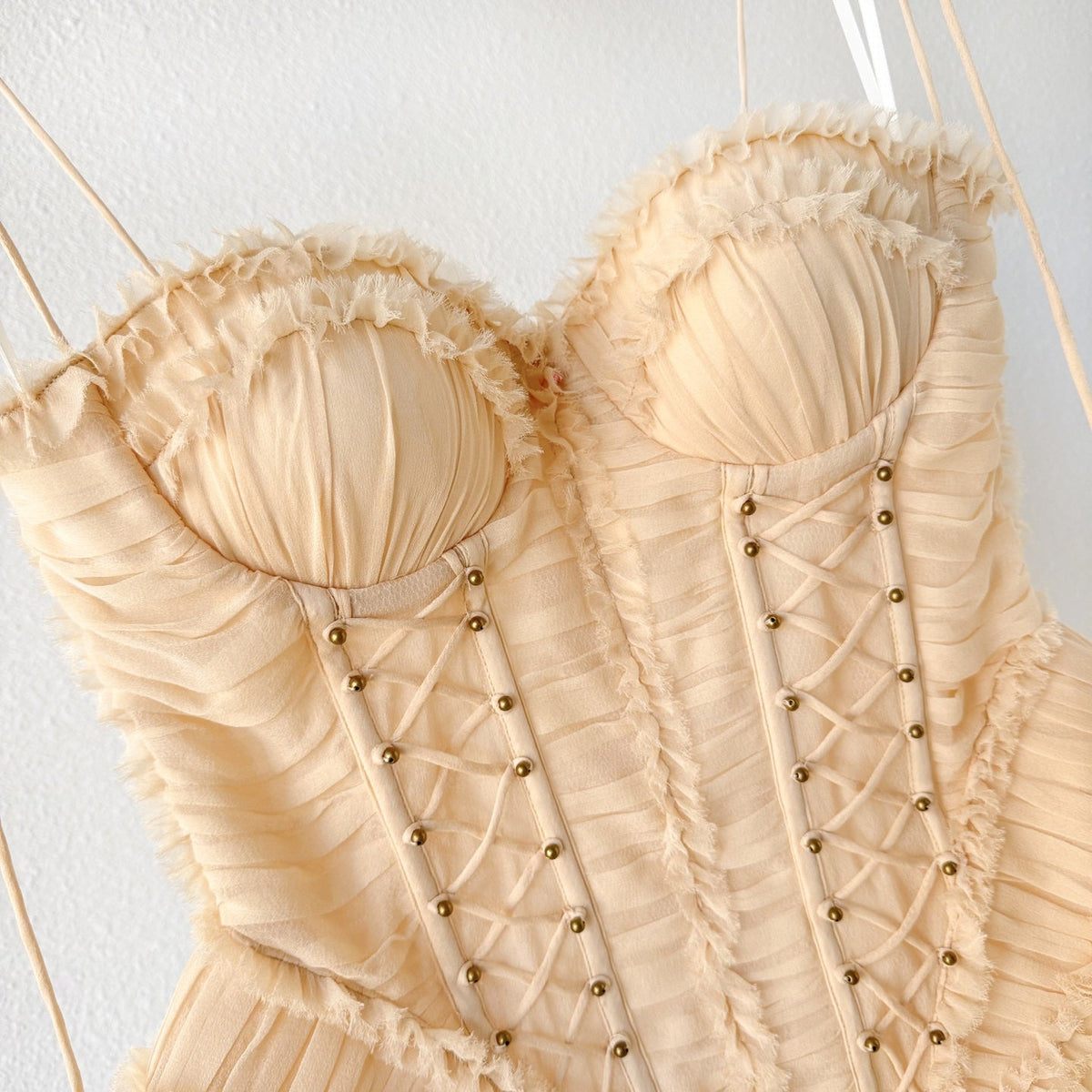 The Rebellion Frayed Corset in Cream
