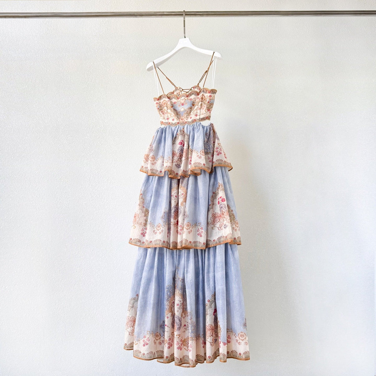 Mediterranean Holiday Floral Paisley Camisole Maxi Dress
