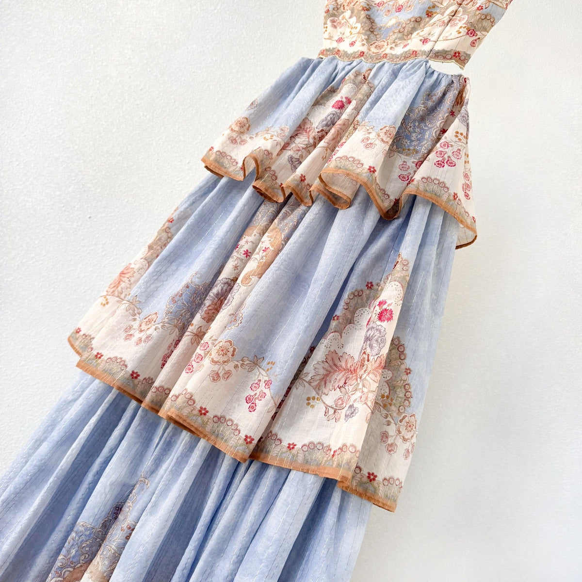 Mediterranean Holiday Floral Paisley Camisole Maxi Dress