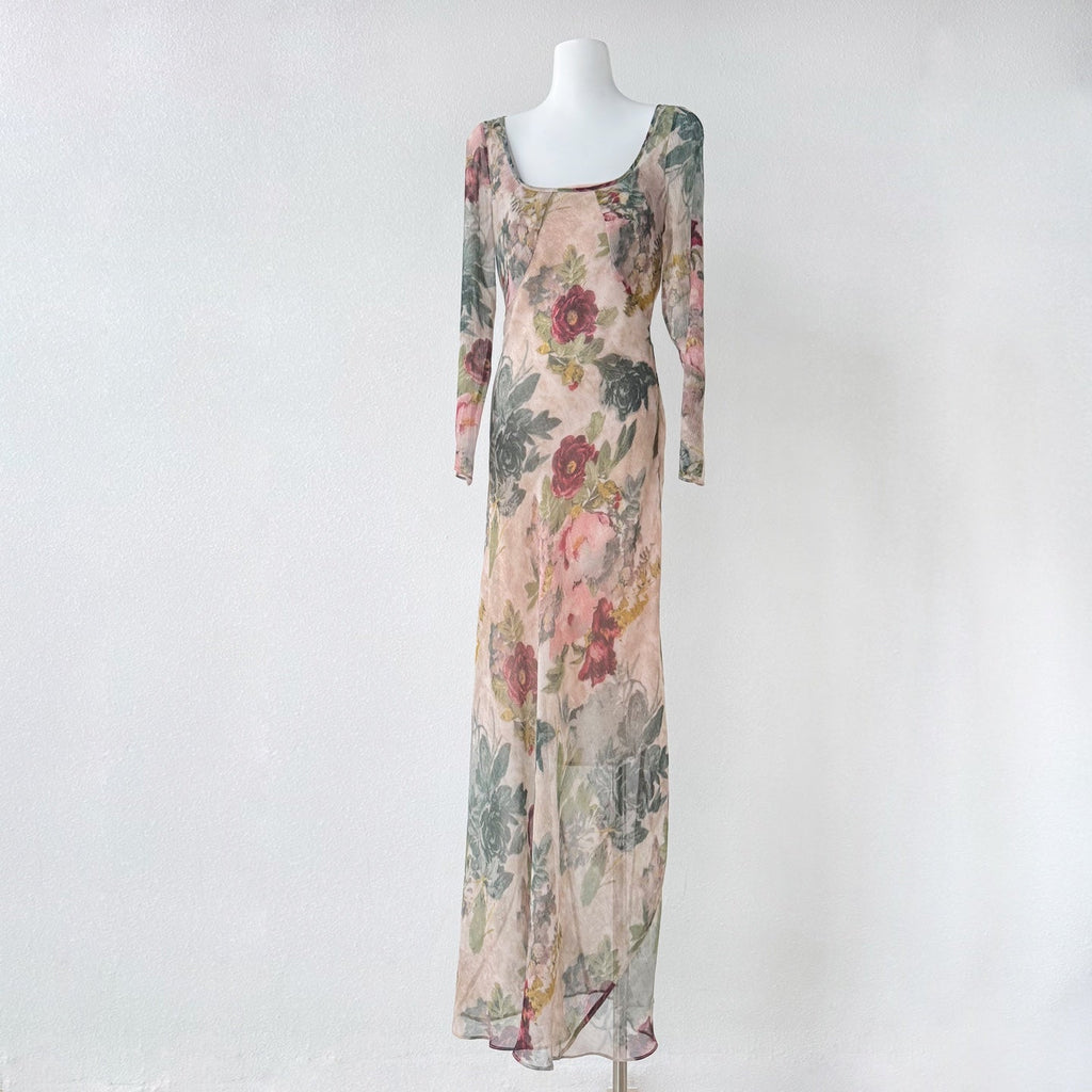 The Inka Floral Print Square Neck Bohemian Maxi Dress